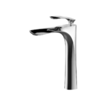 Bathroom Basin Faucet  Brass Single Handle Basin Mixer Tap Deck Mounted Hot & Cold Sink Faucets(Color:Chrome Tall)