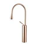 Single Lever Basin Kitchen Sink Mixer with Installation kit Drop (Rose Gold)