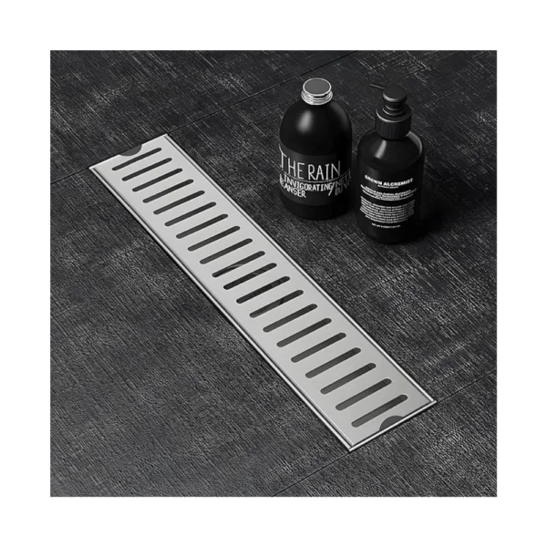 Shower Drain Channel PREMIUM QUALITY 304 GRADE | 12× 4 Inches Floor Drain with Cockroach Trap, Side Hole, and Collar Silver WITH 10 YEARS WARRANTY - 12"