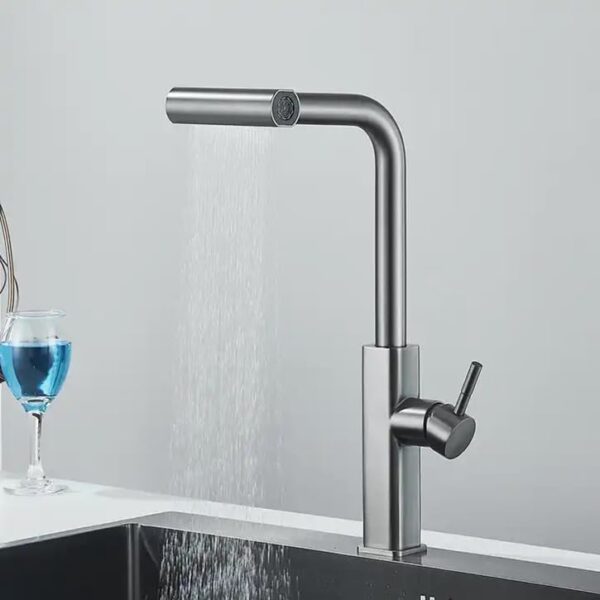 3 Mode Water Supply Kitchen Sink Faucet Basin Tap Bar Tap Hot & Cold Water Supply Connection 304"Stainless Steel Material Made in India (1-matt) - black