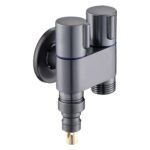 2 in 1 Washing Machine Faucet Toilet Faucet Tub Tap Stainless Steel Water Tap Style D | 1 Faucet Body 1 Decorative Lid 2 Snap Interfaces/Gaskets 2 Water Shut Off Valve