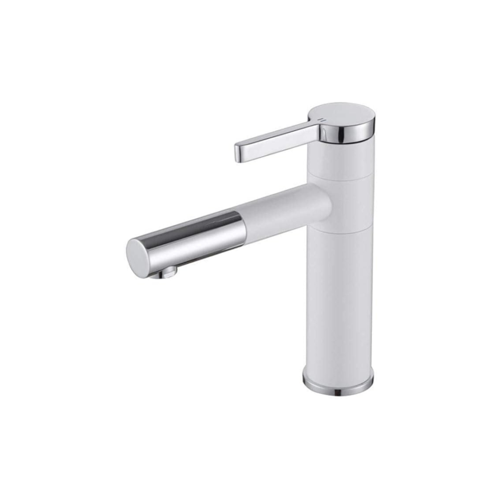 Water-Tap, Pull Down Kitchen Faucet, One-Handle Pulldown Kitchen Faucet Fashionable and Personalized Design Sink Faucets Bathroom Pull-Out Retractable Basin Stand Faucet/C - white